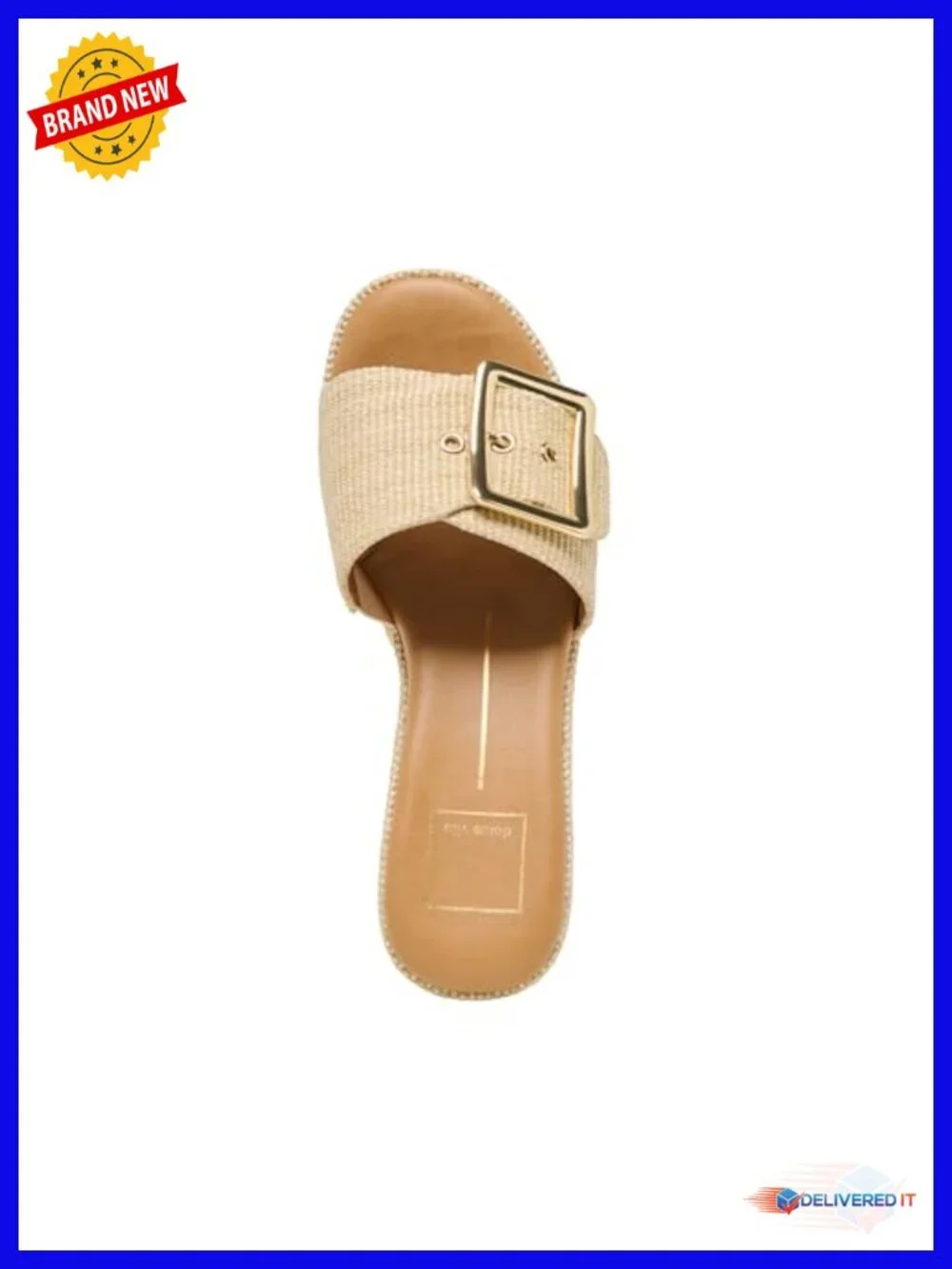 Linen Wedge Sandals with Buckle Closure, Open Toe, Single Strap